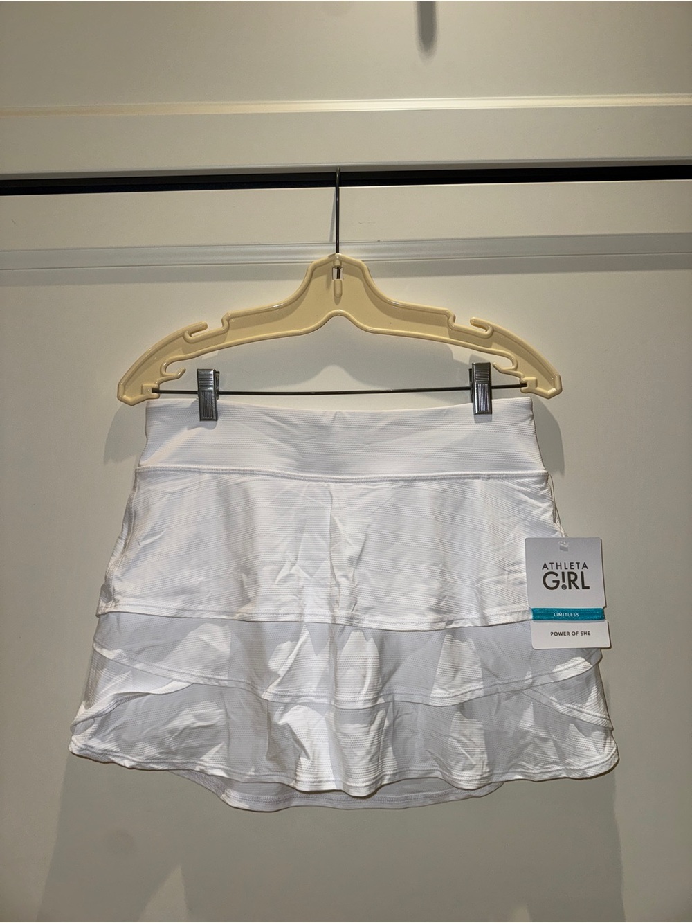 Athleta Girl White Ruffled Skater Skort
